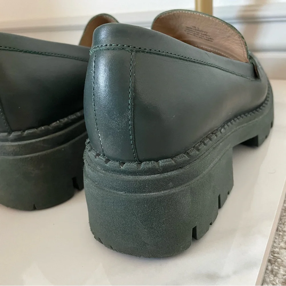 Free People Lyra Lug Sole Green Loafers Size 39.5/9.5 - Picture 3 of 11